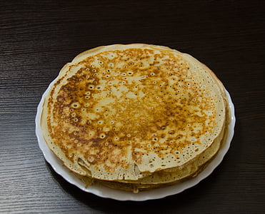 pancakes on white ceramic plate thumbnail