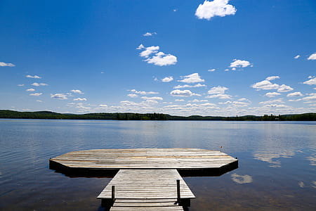 brown wooden dock on body of water thumbnail