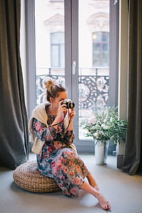 Women's Floral Printed Gray Dress thumbnail