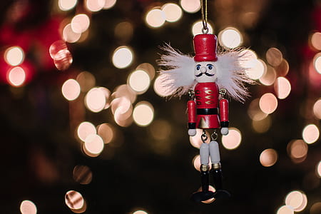nutcracker in red shirt hanging decor thumbnail