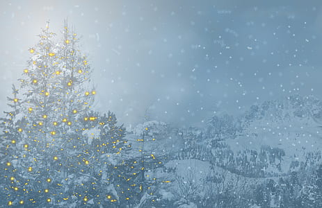 snowing on mountain area thumbnail