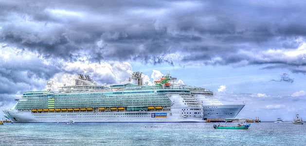 white and blue cruise ship thumbnail