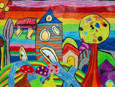 close-up photo of multicolored abstract painting thumbnail