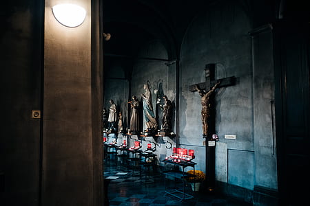 photography of Crucifix cross in room thumbnail