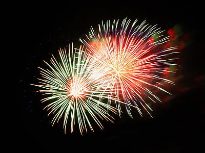 red and green fireworks display thumbnail