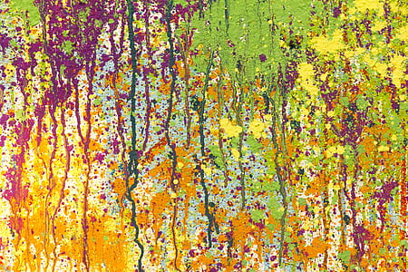 green and orange abstract painting thumbnail
