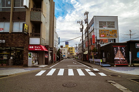 city, road, clouds, street thumbnail