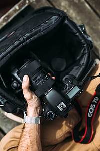 Photographer holding a DSLR camera thumbnail