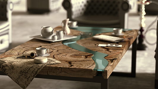 selective focus photography of teacups on brown wooden table thumbnail