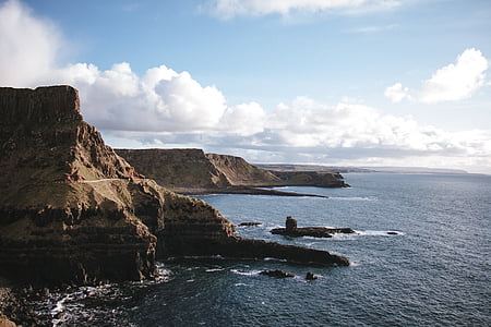 aerial view of ocean and mountain thumbnail