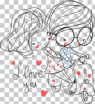 Stock photography Shutterstock Stock illustration, Girl cycling, couple sketch illustration PNG clipart