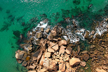 Bird's Eye View Of Rocky Shore thumbnail