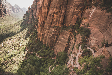 aerial photography of brown mountains thumbnail