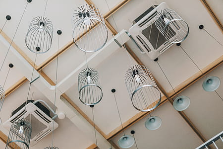 Low-angle Photography of Pendant Lamps Hanging from the Ceiling thumbnail