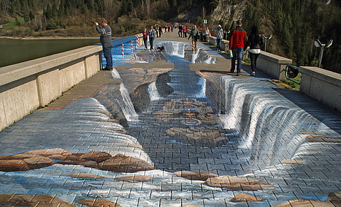 waterfalls 3D road art thumbnail