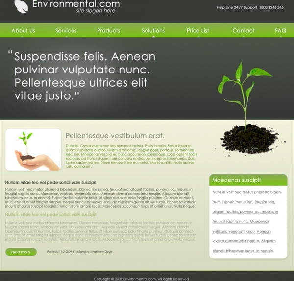 Environmental Free PSD Template psd file