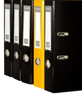 five black and brown binders thumbnail