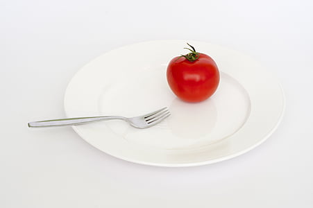 tomato on plate and fork thumbnail