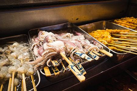 Octopus on skewer for hot pot thumbnail