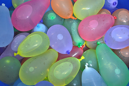 photo of assorted color balloons filled with water thumbnail
