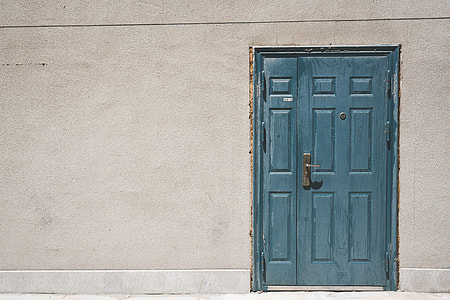 blue wooden 6-panel door thumbnail