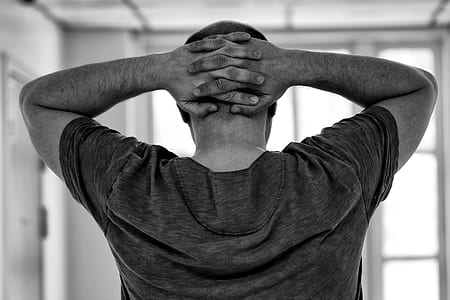black-and-white, man, person, hands thumbnail