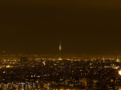 aerial photography of buildings during nighttime thumbnail