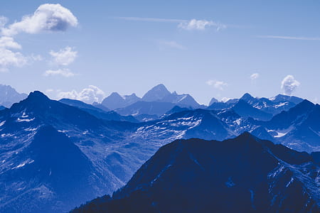 aerial view of black and blue mountain thumbnail