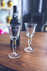 Two wine glasses & bottle thumbnail