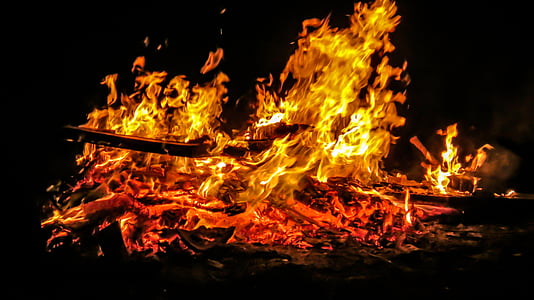 photo of bonfire during night time thumbnail
