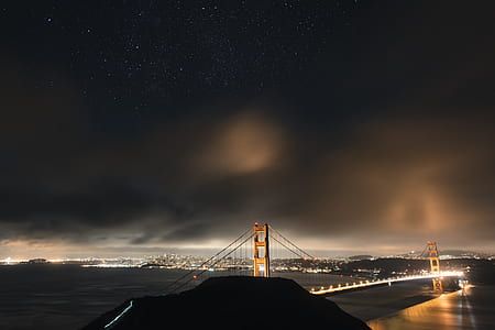 lighted Golden Bridge during night time thumbnail