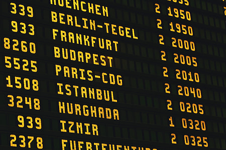 Departure board in an airport thumbnail