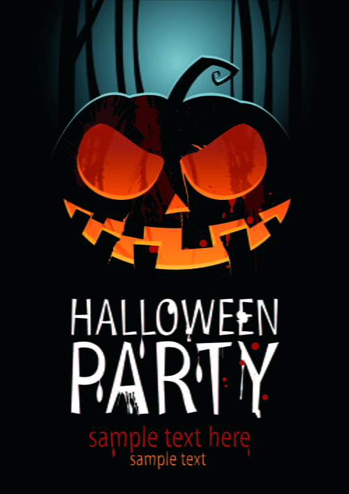 halloween party flyer cover pumpkin vector 03 eps file flyer for halloween party