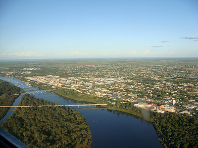 Aerial view to the east of Bundaberg, Queensland, Australia thumbnail