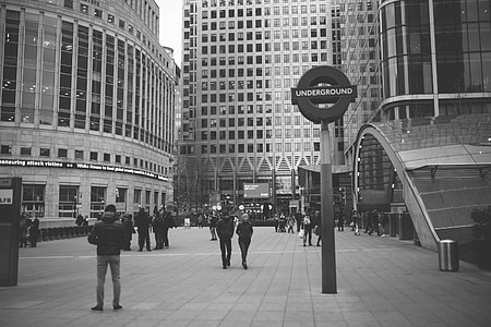 Underground Sign London B&W thumbnail