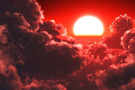 red sun with clouds thumbnail