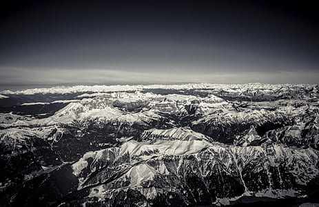grayscale photo of mountains thumbnail
