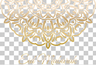 Islam, Islamic poster of golden pattern, Eid Mubarak logo PNG clipart