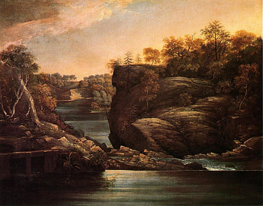 Norwich Falls landscape at dusk in Connecticut thumbnail