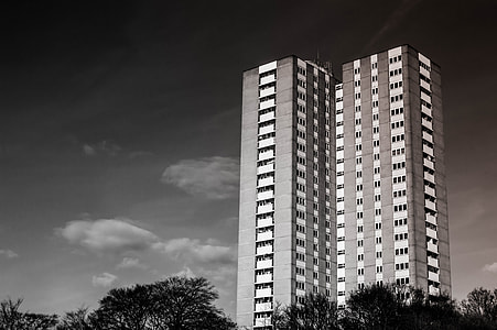 grayscale photography of high-rise building thumbnail