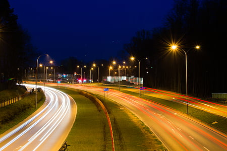 time lapse photography of street during nighttime thumbnail