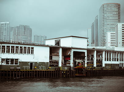 landscape photography of white building near body of water at daytime thumbnail