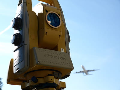 yellow and grey Top Con theodolite thumbnail