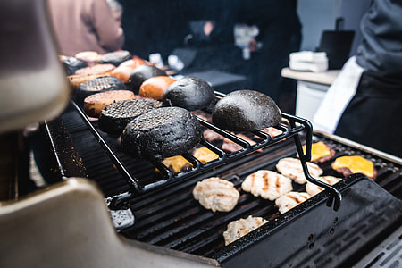 Toasting squid ink black burger buns thumbnail