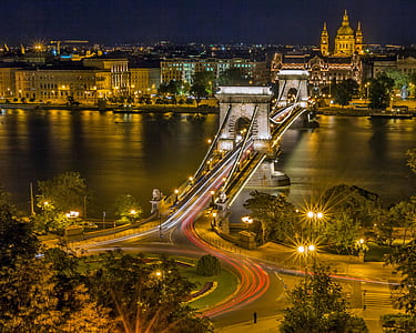 aerial photo of bridge during nighttime thumbnail