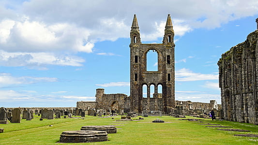 photo of beige castle ruins with green grass thumbnail