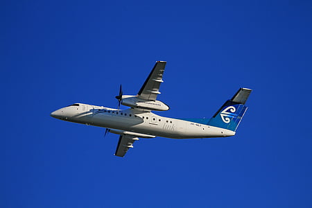 white and blue airplane in flight thumbnail