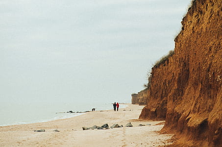 two people walking on shoreline thumbnail