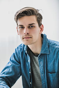 fashion, man, person, blue thumbnail