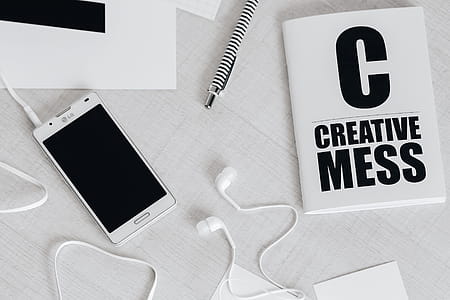 Top view of black and white typography sentences thumbnail